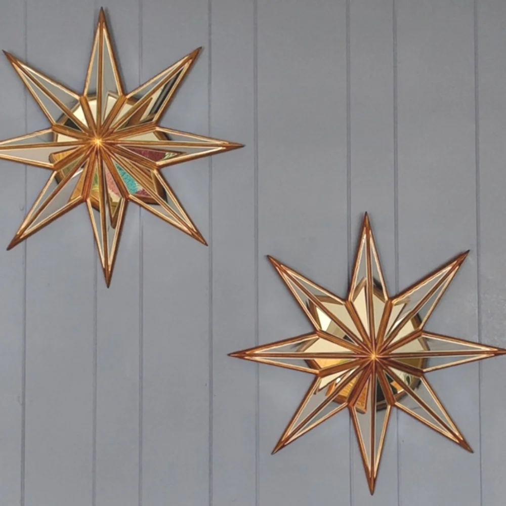 Star beveled 8 point mirrors
